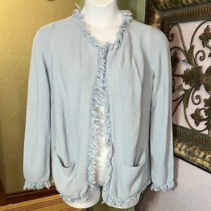 Les Copains Ooen Front Cardigan Sky Blue Knitwear Sz